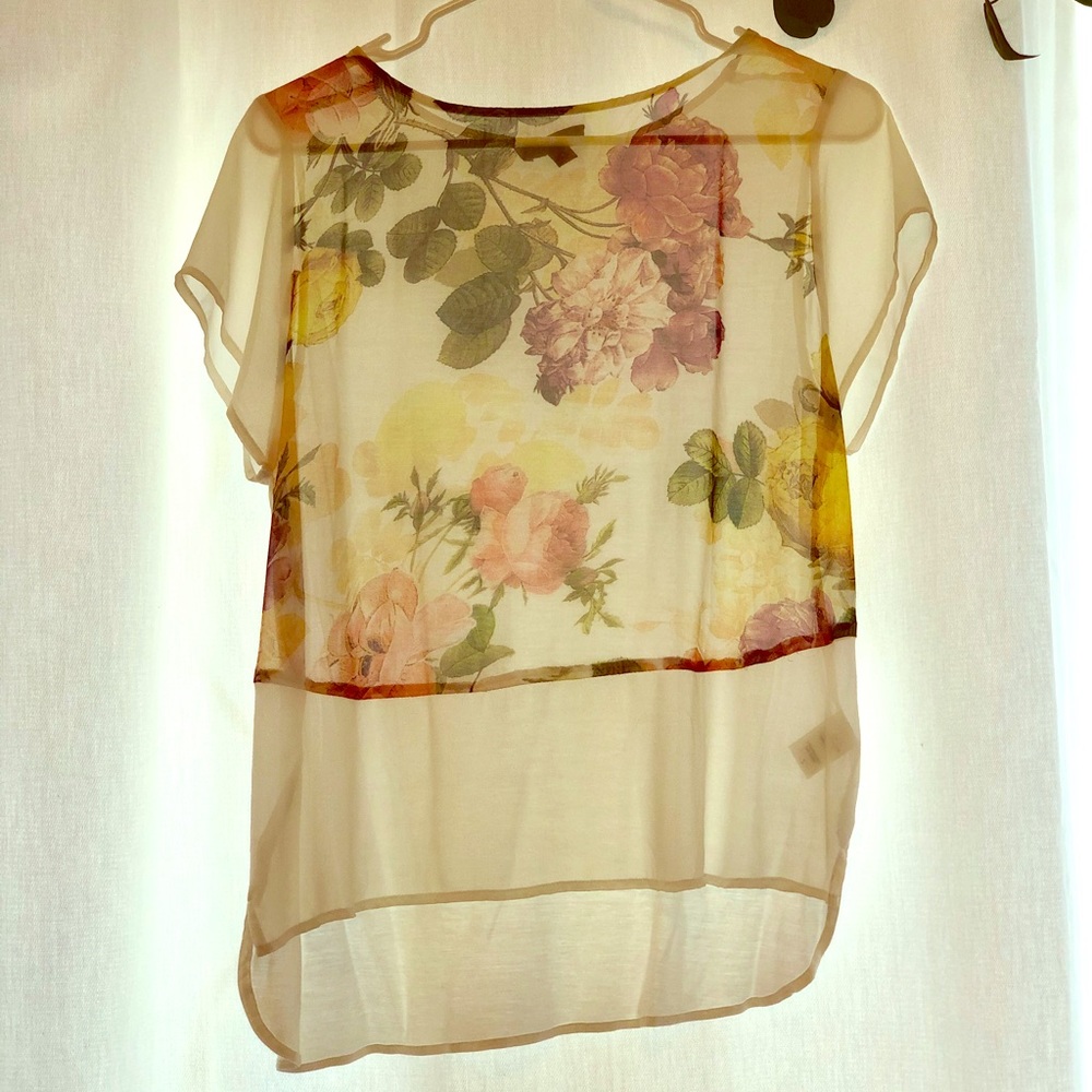 Lumiere sheer floral top size S barely worn